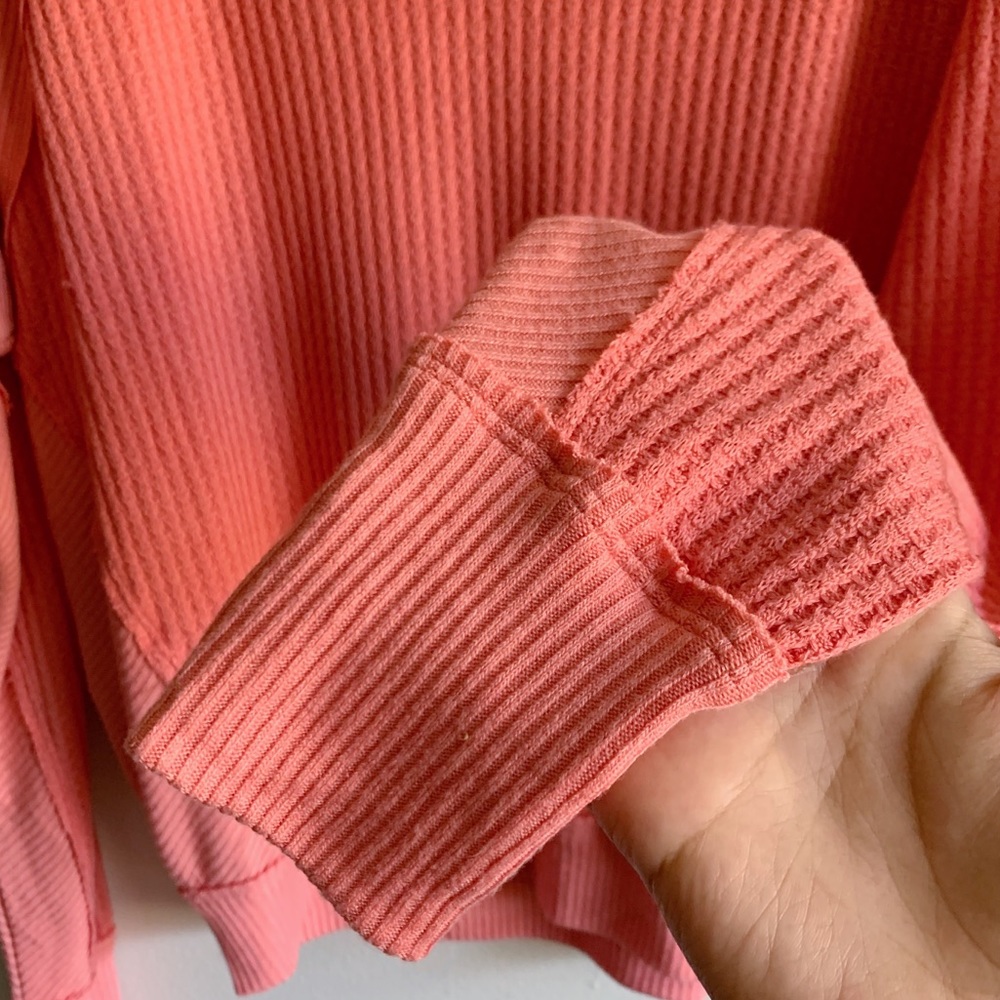 Free People Pink Oversized Top Long Sleeve Small - Picture 7 of 8